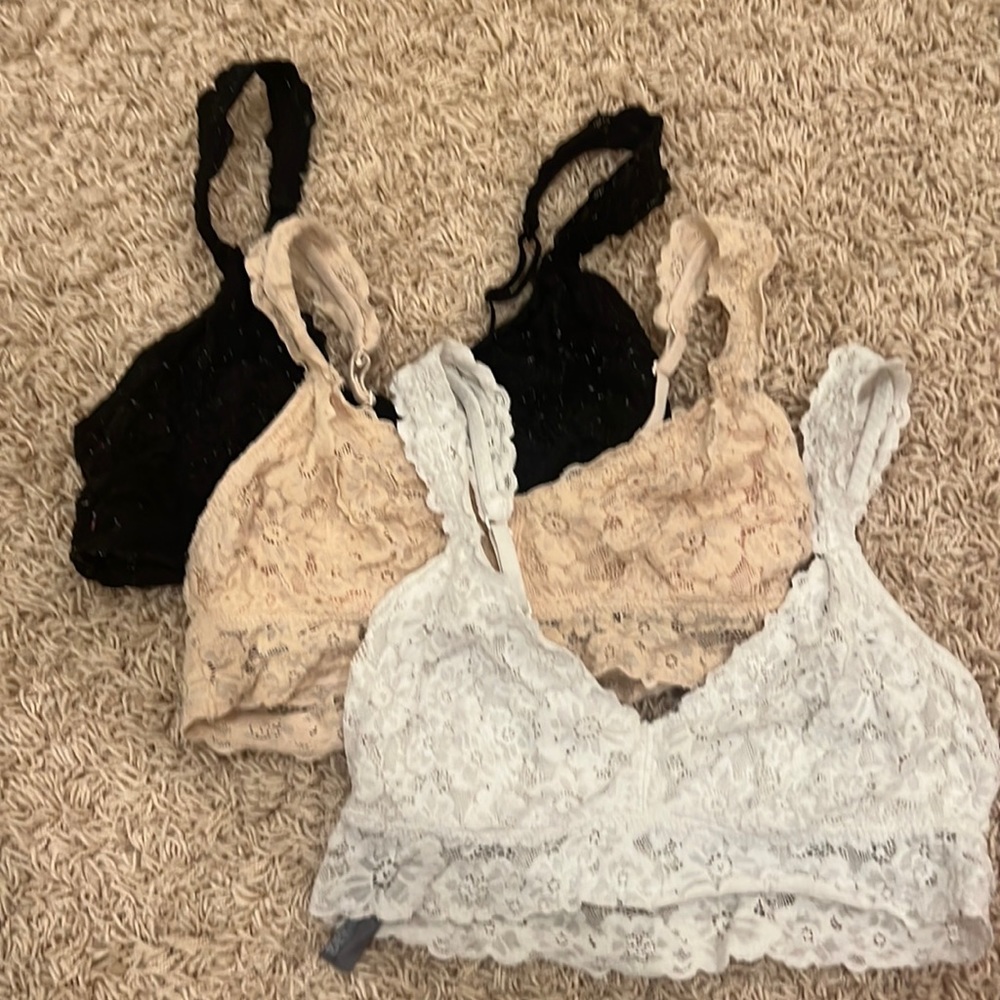Aerie lace bralette set of 3